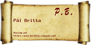 Pál Britta névjegykártya